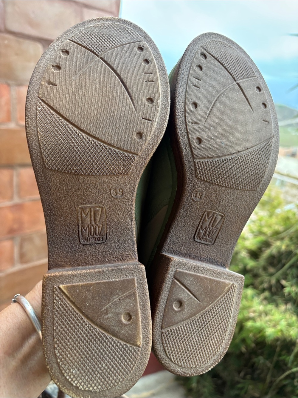 Miz Mooz (39) Lunea Olive Green Leather Comfort Slip-On Mule Clogs - Picture 7 of 14